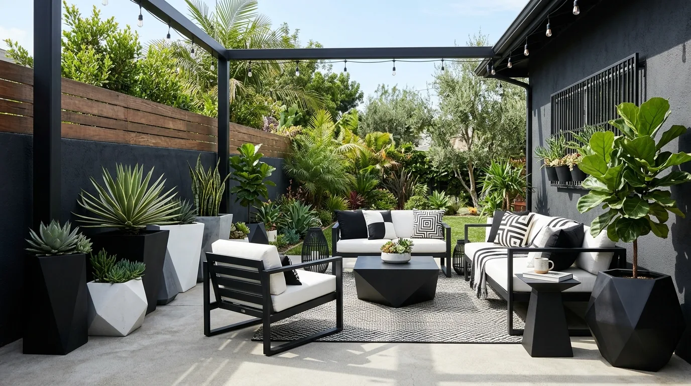 Black and White Lounge Setup